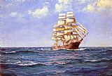 Montague Dawson Canvas Paintings - Rollicking Days